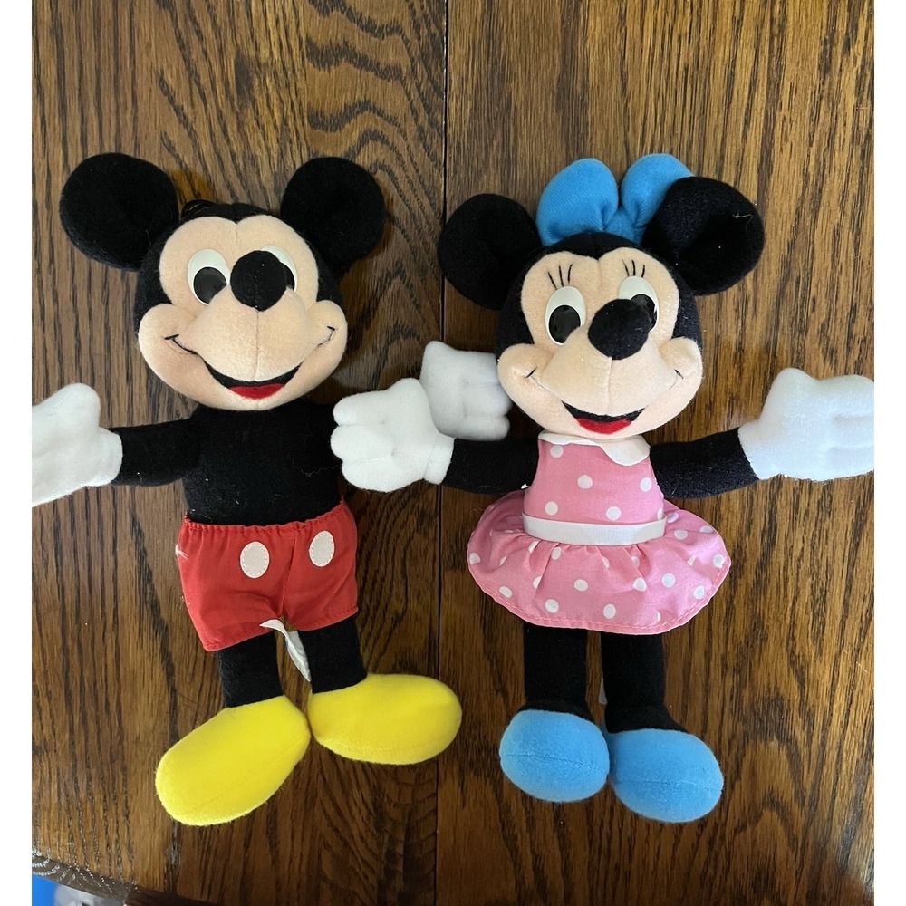 Vintage Mickey & Minnie Mouse‎ Plush, Playskool Disney 9" Vintage Disney